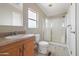 Bathroom with shower, toilet and single sink vanity at 3330 E Main St # 111, Mesa, AZ 85213