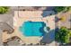 Overhead view of a luxurious rectangular pool and spa at 3331 E Indigo Cir, Mesa, AZ 85213