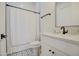 Clean bathroom with a shower/tub combo and white vanity at 4072 E Weston Ln, San Tan Valley, AZ 85140