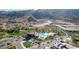 Aerial community view showcasing pool, landscaping, and mountain backdrop at 824 E Monte Way, Phoenix, AZ 85042