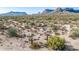 Aerial view of a vacant lot with desert landscape and mountain backdrop at 03 N Brenner Pass Rd, Queen Creek, AZ 85144