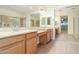 Double vanity bathroom with a large shower and glass enclosure at 5502 S Pico St, Gilbert, AZ 85298