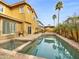 Inviting backyard oasis featuring a sparkling pool and spa at 4319 E Vaughn Ave, Gilbert, AZ 85234