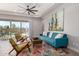 Living room with teal couch and southwestern art at 2722 S Werner St, Gilbert, AZ 85295