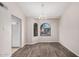 Bright dining room features wood-look floors and a stylish chandelier at 850 S River Dr # 2069, Tempe, AZ 85281