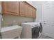 Convenient laundry room with washer, dryer, and utility sink at 3701 E Sat Nam Way, Cave Creek, AZ 85331