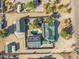 Overhead view of house, pool, and large lot with detached structures at 1045 E Cloud Rd, Phoenix, AZ 85086
