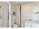 Small bathroom with shower, toilet and sink at 1045 E Cloud Rd, Phoenix, AZ 85086