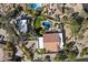 Bird's-eye view of a house with pool and backyard amenities at 24218 N 85Th St, Scottsdale, AZ 85255