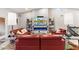 Relaxing living room with leather sofas and fireplace at 24218 N 85Th St, Scottsdale, AZ 85255