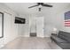 Bedroom with American flag and a view of hallway at 540 N May St # 1102, Mesa, AZ 85201