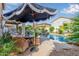 Private backyard with pool and patio furniture at 3466 E Turnberry Dr, Gilbert, AZ 85298