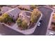 An aerial view of the home showcasing its solar panels, location in a cul-de-sac, and surrounding neighborhood at 23914 N 25Th Way, Phoenix, AZ 85024