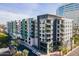 Aerial view of modern apartment building and street at 3131 N Central Ave # 5022, Phoenix, AZ 85012