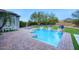 Luxury pool and spa with spacious patio and mountain views at 19198 N 95Th Pl, Scottsdale, AZ 85255