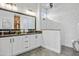 Elegant bathroom with double vanity, large shower, and marble tile at 26032 S 229Th Pl, Queen Creek, AZ 85142