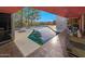 Modern geometric pool with a patio and views of the surrounding landscape at 34848 N Desert Ridge Dr, Scottsdale, AZ 85262