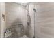 Modern shower with glass enclosure and built-in seat at 7180 E Kierland Blvd # 311, Scottsdale, AZ 85254