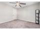 Bedroom with ceiling fan and neutral wall colors at 850 E Knox Rd, Tempe, AZ 85284