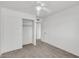 Bright bedroom with ceiling fan and carpeting at 2040 S Longmore -- # 68, Mesa, AZ 85202
