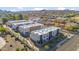 Aerial view of a modern townhome community with eight units at 2129 E Voltaire Ave, Phoenix, AZ 85032