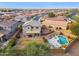 House with backyard pool and spa, aerial view at 2924 N Taylor Ln, Casa Grande, AZ 85122