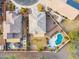 Top-down view of house, pool, and backyard at 2924 N Taylor Ln, Casa Grande, AZ 85122