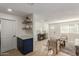 Modern kitchen with blue and white cabinets, and a breakfast bar at 499 S Washington St, Chandler, AZ 85225