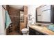 Bathroom with walk-in shower and granite vanity at 14821 N 51St Dr, Glendale, AZ 85306