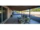 Covered patio with seating area and a storage shed at 14821 N 51St Dr, Glendale, AZ 85306