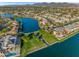Aerial view of lakefront community with lush landscaping at 8437 N 84Th Pl, Scottsdale, AZ 85258