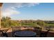 Stunning golf course and mountain views from this patio at 10125 E Sundance Trl, Scottsdale, AZ 85262