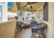 Private patio with wicker furniture and seating area at 145 N 74Th St # 108, Mesa, AZ 85207