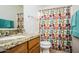 Bathroom with granite countertop and shower at 3408 W Kimberly Way, Phoenix, AZ 85027