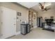 Spacious garage with work bench and ample storage at 1741 E Adelante Way, Queen Creek, AZ 85140