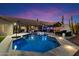 Luxury pool and patio with stunning sunset views at 29613 N 46Th St, Cave Creek, AZ 85331