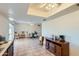 Kitchen and dining area with tile flooring, ceiling fan, and access to the backyard at 4716 S Taylor Dr, Tempe, AZ 85282