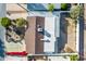 Close-up aerial view showcasing the roof, AC unit, and a portion of the backyard at 4140 E Turney Ave, Phoenix, AZ 85018