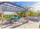 Covered patio with dining table and chairs overlooking a landscaped backyard at 17733 E Bear Wallow Way, Rio Verde, AZ 85263