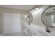 Elegant bathroom with double vanity and large mirror at 19776 N Harris N Dr, Maricopa, AZ 85138