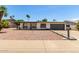 Inviting front yard with palm trees and a driveway leading to a single-story home at 2041 E Harvard Dr, Tempe, AZ 85283