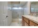 Bathroom with granite countertop, updated vanity, and shower/tub combo at 2042 Leisure World --, Mesa, AZ 85206