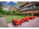 Courtyard with putting green, seating area, and lush landscaping at 7151 E Rancho Vista Dr # 4001, Scottsdale, AZ 85251