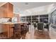 Modern kitchen with stainless steel appliances, granite countertops, and bar seating at 7151 E Rancho Vista Dr # 4001, Scottsdale, AZ 85251