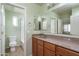 Bathroom with single vanity, toilet, and shower/tub combo at 5852 S 248Th Ln, Buckeye, AZ 85326