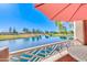Relaxing balcony with serene golf course and lake views at 3800 S Cantabria Cir # 1023, Chandler, AZ 85248