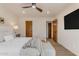 Light and airy bedroom with two closets and wood floors at 6439 E Presidio Rd, Scottsdale, AZ 85254