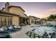 Expansive backyard featuring a pool, spa, and outdoor living space at 9424 E Hidden Spur Trl, Scottsdale, AZ 85255