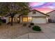 Beautiful one-story home with a landscaped yard and two-car garage at 10051 E Pampa Ave, Mesa, AZ 85212