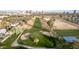 Aerial view of a golf course showing a putting green and sand traps at 1345 W Edgemont Ave, Phoenix, AZ 85007